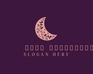 Moon - Floral Moon Crescent logo design