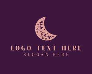 Floral Moon Crescent  Logo