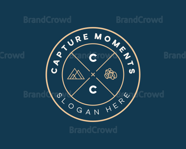 Minimalist Mountain Coffee Bean Logo