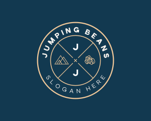 Minimalist Mountain Coffee Bean logo design