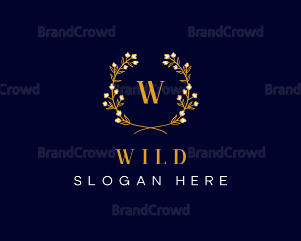 Floral Wreath Crest Logo