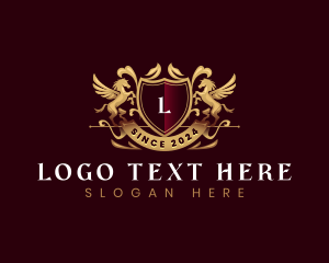 Luxury - Luxury Stallion Pegasus Shield logo design