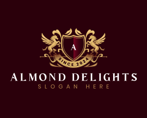 Luxury Stallion Pegasus Shield logo design