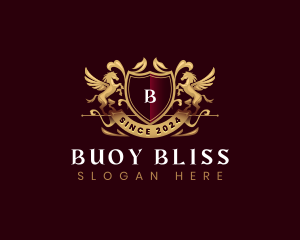 Luxury Stallion Pegasus Shield logo design