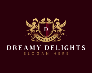 Luxury Stallion Pegasus Shield logo design