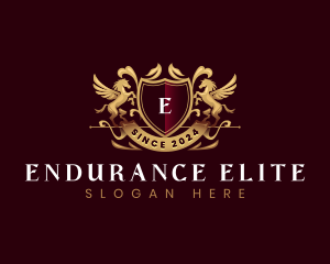 Luxury Stallion Pegasus Shield logo design