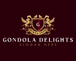 Luxury Stallion Pegasus Shield logo design