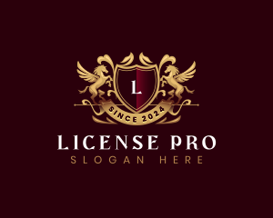 Luxury Stallion Pegasus Shield logo design