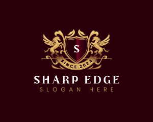 Luxury Stallion Pegasus Shield logo design