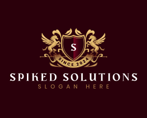 Luxury Stallion Pegasus Shield logo design