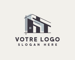 Architecture House Blueprint logo design