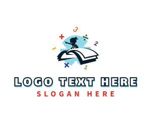 Kids - Child Flying Book logo design