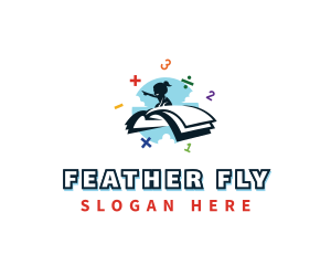 Child Flying Book logo design