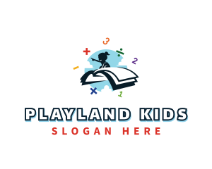 Child Flying Book logo design