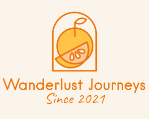Farmers Market - Orange Fruit Harvest logo design