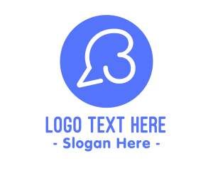 Three - Speech Bubble Number 3 logo design
