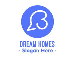 Chat Box - Speech Bubble Number 3 logo design