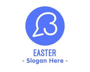 Chat Head - Speech Bubble Number 3 logo design