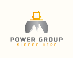 Mountain Bulldozer Contractor Logo