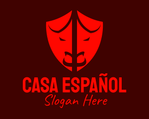 Spanish - Red Bullfight Shield logo design