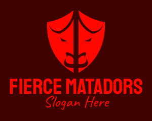 Bullfighting - Red Bullfight Shield logo design