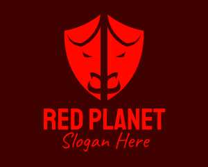 Red Bullfight Shield  logo design