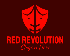 Red Bullfight Shield  logo design