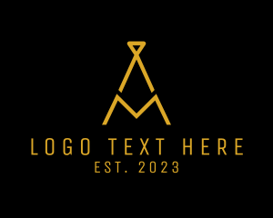 Ironing - Modern Necktie Letter M logo design