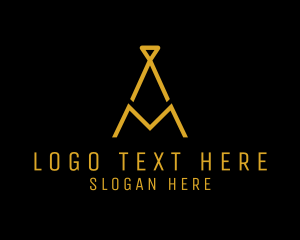 Modern Necktie Letter M Logo