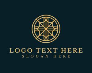 Monoline - Religious Cross Circle logo design