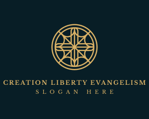 Religious Cross Circle logo design