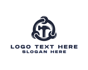 Handyman - Industrial Hammer Wrench logo design