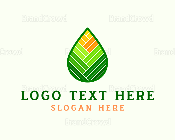Organic Farming Droplet Logo