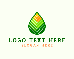 Land - Organic Farming Droplet logo design
