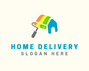 Paint Roller House logo design