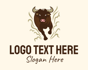Aggressive - Fast Raging Bull logo design