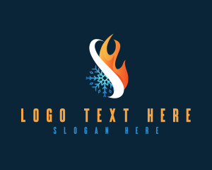 Heat - Fire Snowflake Thermal logo design