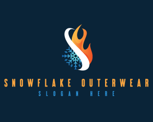 Fire Snowflake Thermal logo design