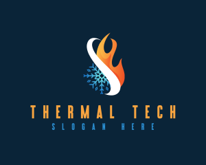 Thermal - Fire Snowflake Thermal logo design