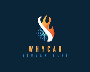 Hvac - Fire Snowflake Thermal logo design