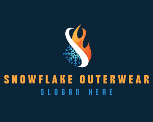 Fire Snowflake Thermal logo design