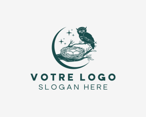 Nest - Owl Bird Nest logo design