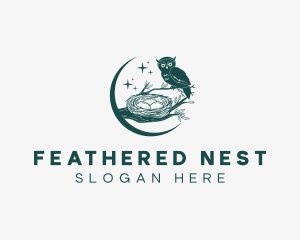 Owl Bird Nest logo design