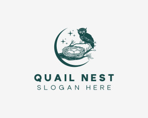 Owl Bird Nest logo design