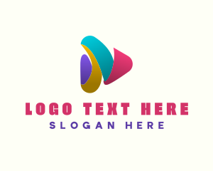 Youtube Vlogger - Colorful Media Player logo design