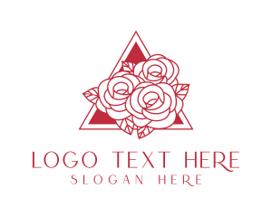 Style - Red Roses Bouquet logo design