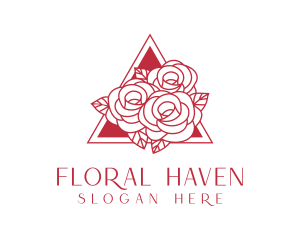 Bouquet - Red Roses Bouquet logo design