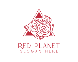 Red Roses Bouquet logo design