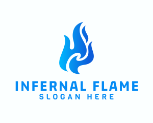 Flaming Fire Torch logo design