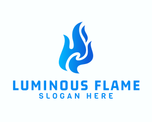 Torch - Flaming Fire Torch logo design